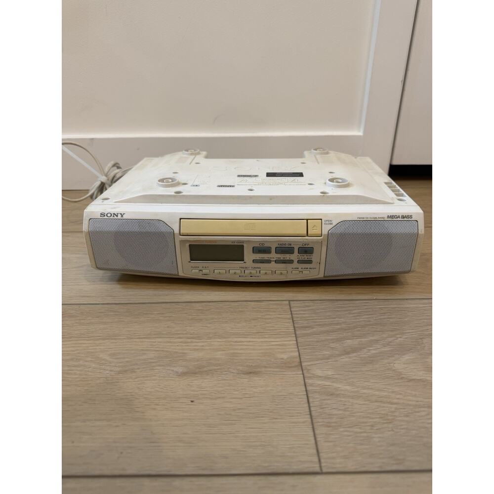 Sony ICF-CD513 Under Cabinet Kitchen CD Clock Radio - White Tested